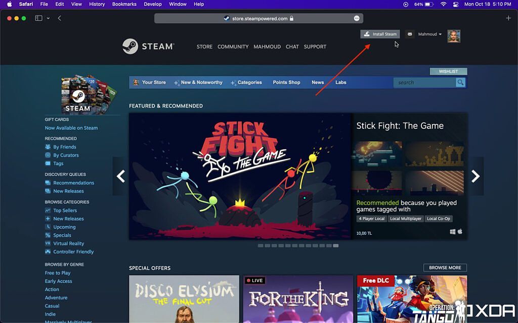 Как скачать и установить игры Steam на Mac с macOS Sonoma