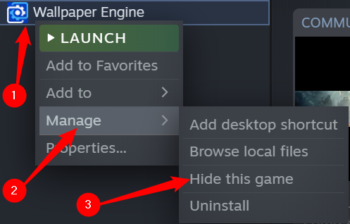 Как скрыть или удалить игру из библиотеки Steam